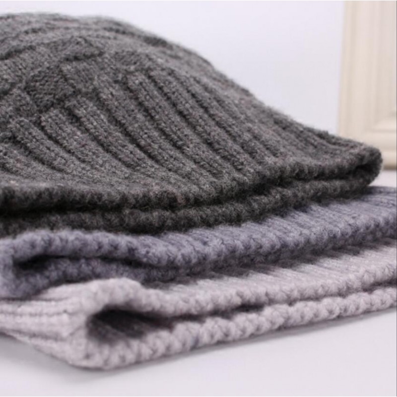 Pure Cashmere Hat Gray Lined Winter Cashmere Hat 