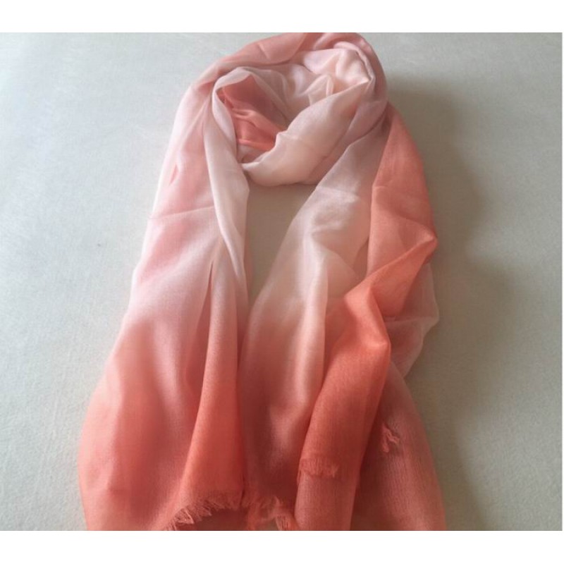 Pure Cashmere Scarves Orange Gradient Women Fashional Winter Scarf