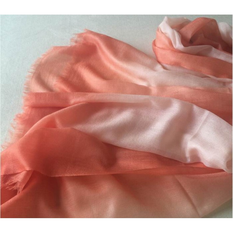 Pure Cashmere Scarves Orange Gradient Women Fashional Winter Scarf