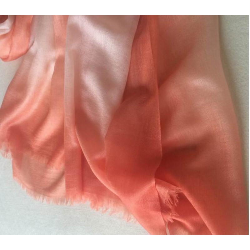 Pure Cashmere Scarves Orange Gradient Women Fashional Winter Scarf