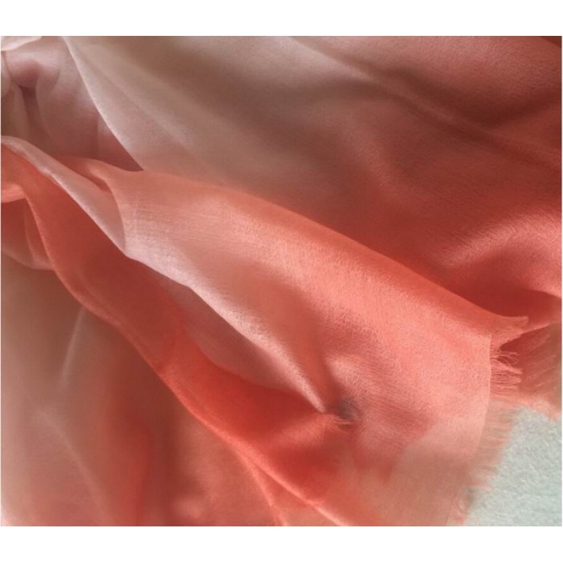 Pure Cashmere Scarves Orange Gradient Women Fashional Winter Scarf