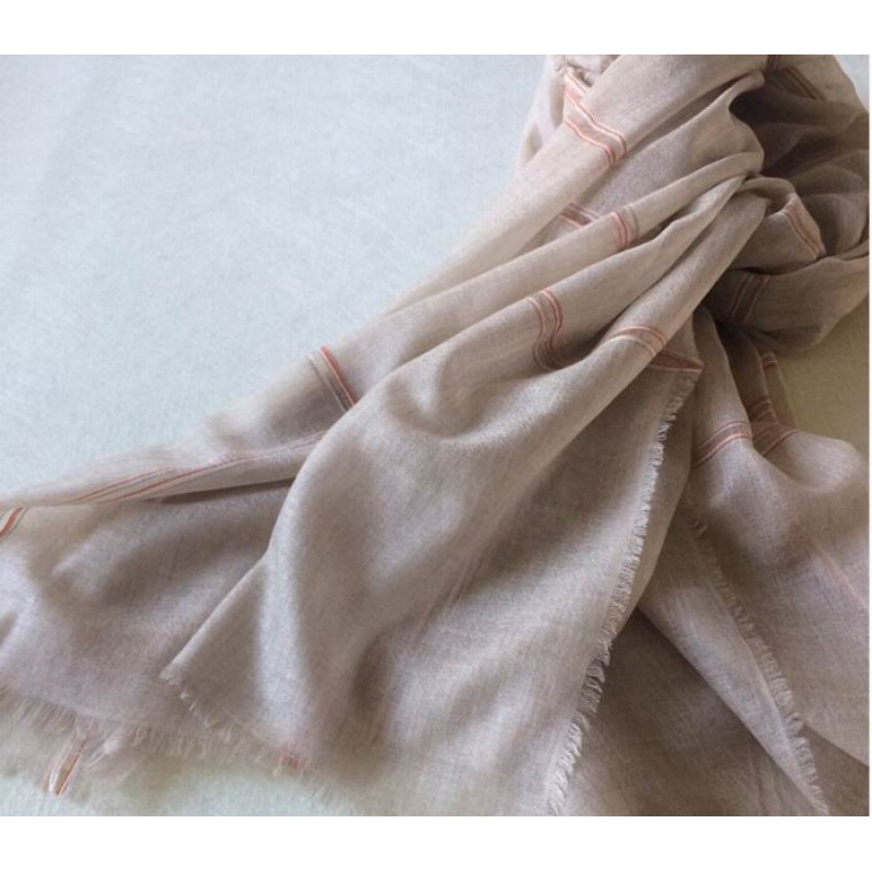 Pure Cashmere Scarves Beige Plaid Women Fashional Winter Scarf