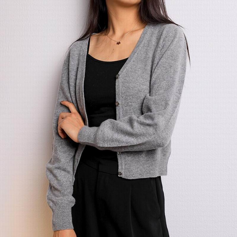 Bogeda 100 Cashmere Sweater Women V-Neck Gray Cardigan Natural Fabric Soft Warm High Quality Free Shipping
