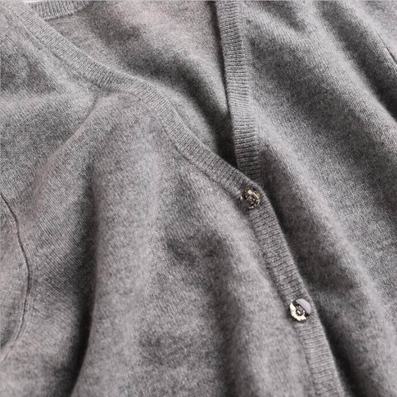 Bogeda 100 Cashmere Sweater Women V-Neck Gray Cardigan Natural Fabric Soft Warm High Quality Free Shipping