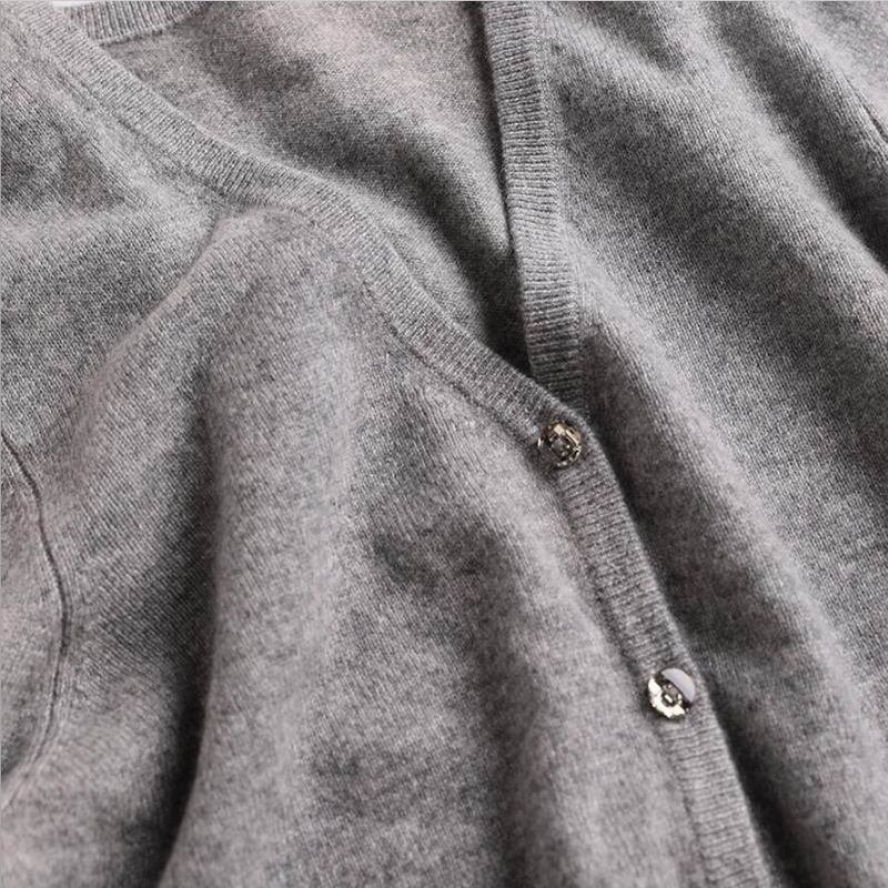 Bogeda 100 Cashmere Sweater Women V-Neck Gray Cardigan Natural Fabric Soft Warm High Quality Free Shipping