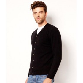 Pure Cashmere Sweater Black Cardigan Winter Men Sweater