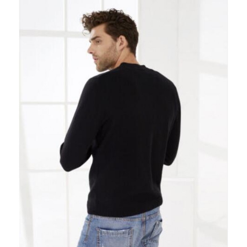 Pure Cashmere Sweater Black Cardigan Winter Men Sweater