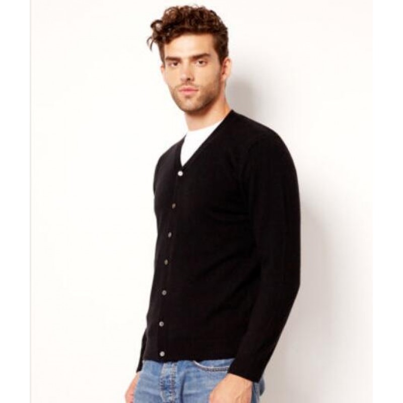 Pure Cashmere Sweater Black Cardigan Winter Men Sweater