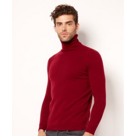 Pure Cashmere Sweater Indigo Turtleneck Winter Men Sweater