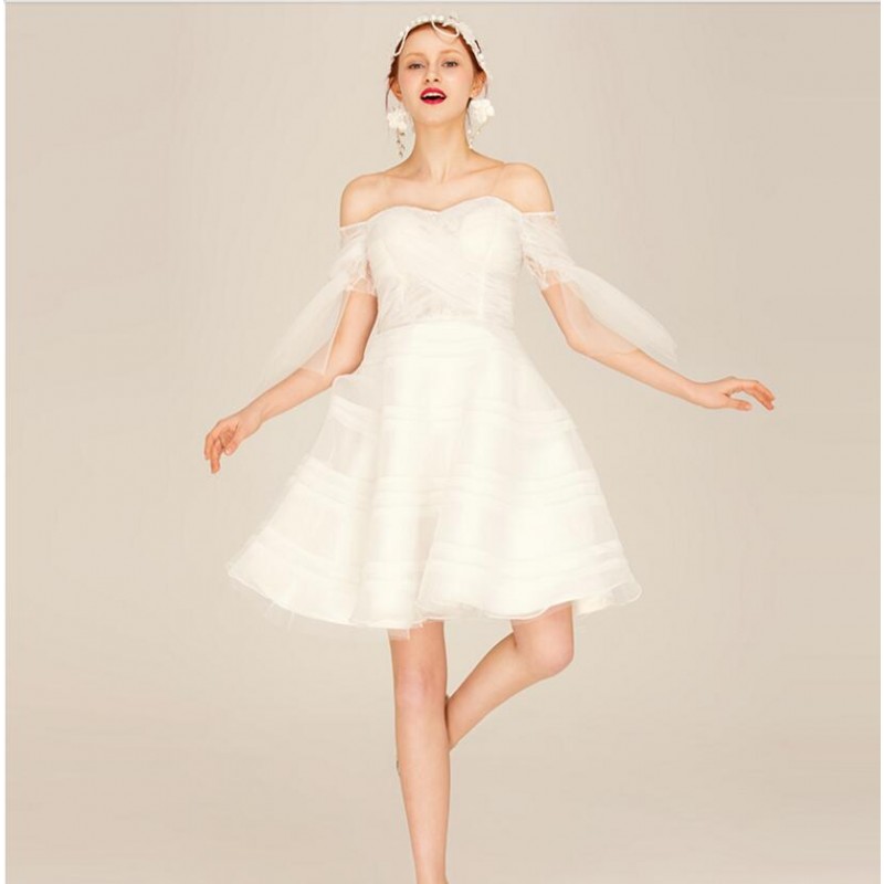 Viscose Party Dresses White Off Shoulder Women Summer Dress