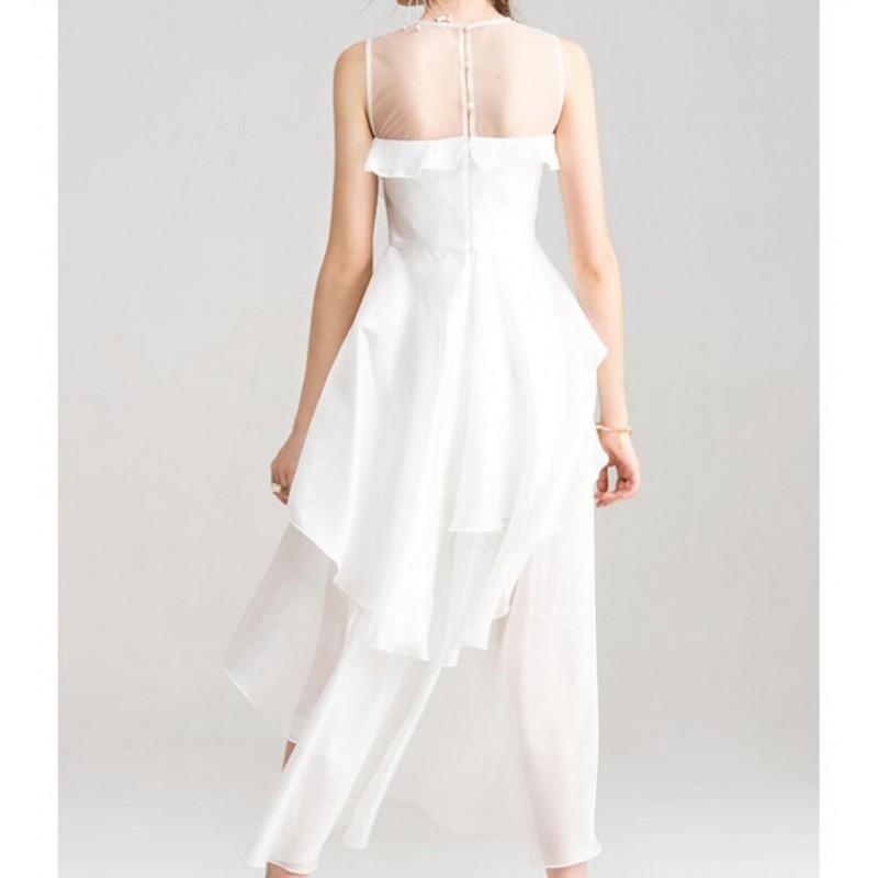 Viscose Party Dresses White Off Shoulder Layer Women Summer Dress