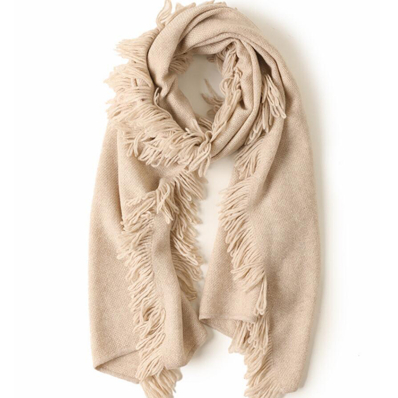 Cashmere Scarf Women Fashion Fringe 100 Cashmere Scarfs Pink Girl High Quality Free Shipping
