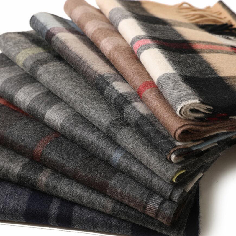 Cashmere Scarf Men Scotland Plaid Gray Camel High Quality Winter Scarf Warm Thick Free Shipping