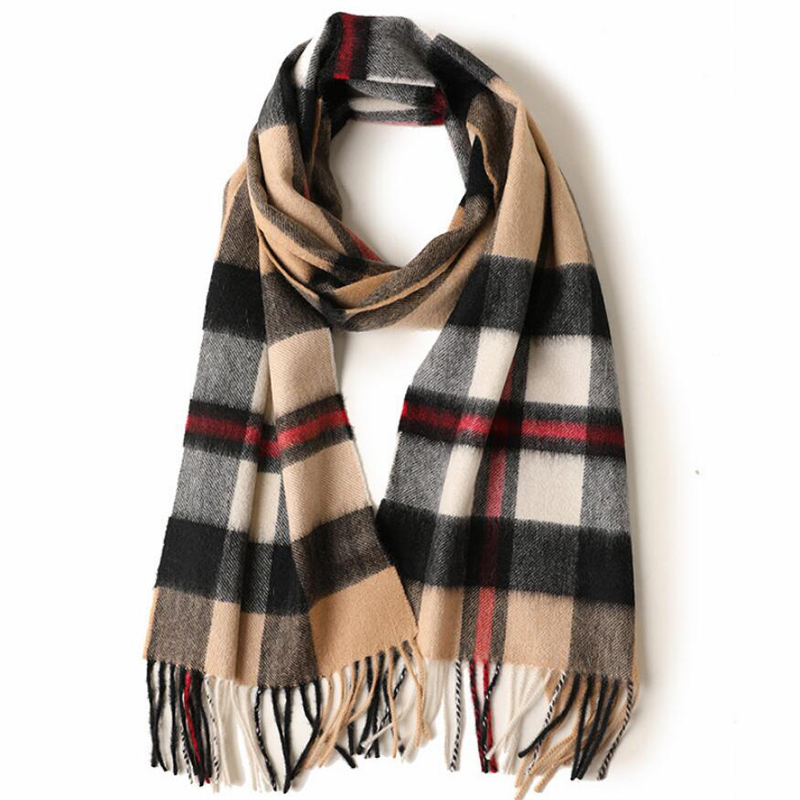 Cashmere Scarf Men Scotland Plaid Gray Camel High Quality Winter Scarf Warm Thick Free Shipping