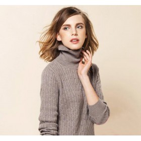 Pure Cashmere Sweater Black Pullover Neck Winter Women Sweater