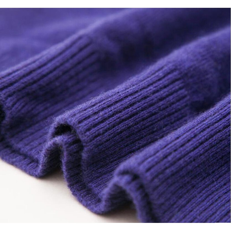 Pure Cashmere Sweater Purple Round Collar Women Winter Sweater