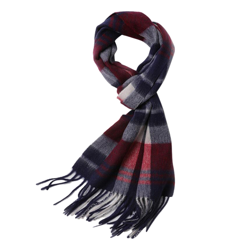 Wool Scarf Winter Men Fringe 100%Wool Scarf Plaid Women High Quality Free Shipping