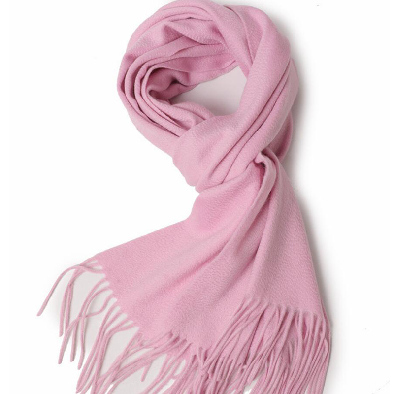 Cashmere Scarf Women Sweet Pink Fringe 100 Cashmere Scarfs High Quality Warm Thick Girl  Free Shipping