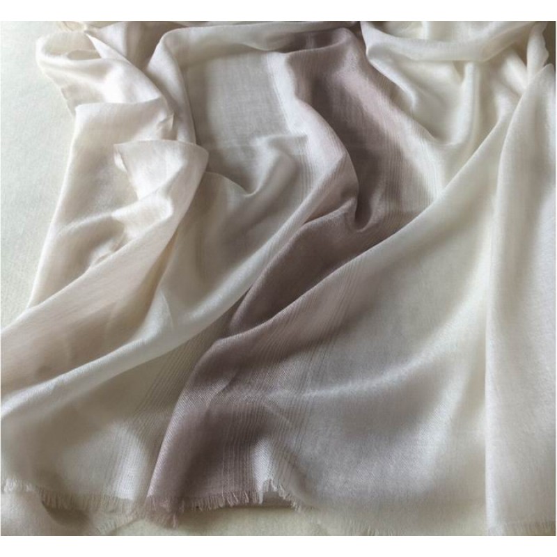 Pure Cashmere Scarves White Gradient Fashional Winter Scarf