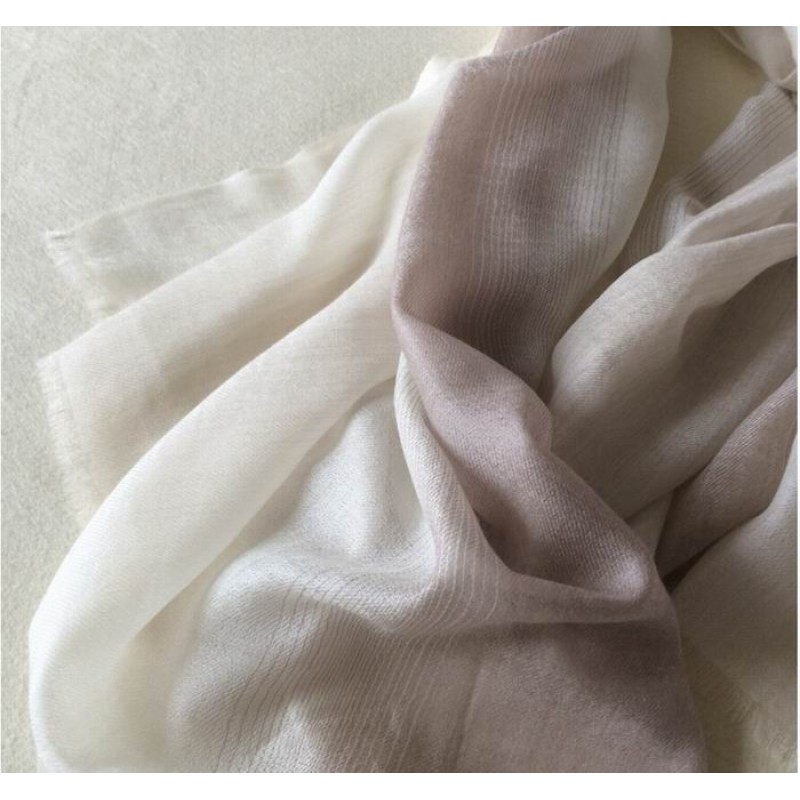 Pure Cashmere Scarves White Gradient Fashional Winter Scarf