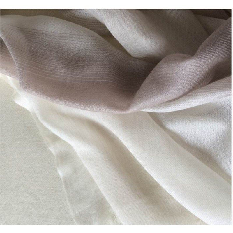 Pure Cashmere Scarves White Gradient Fashional Winter Scarf