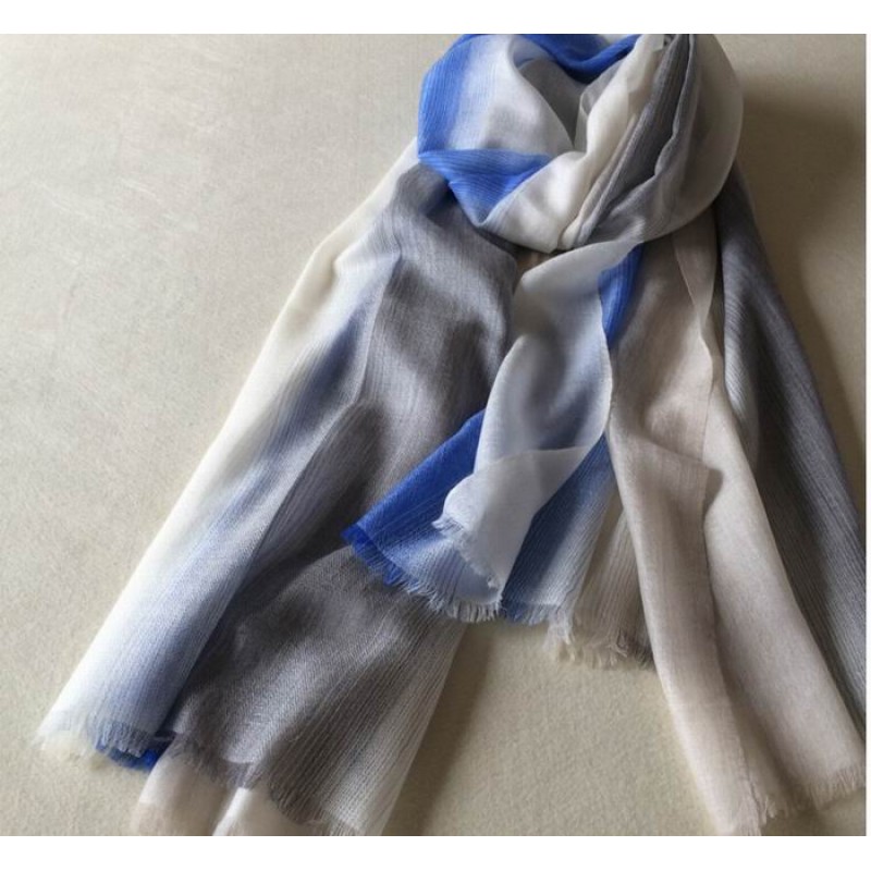 Pure Cashmere Scarves White Gradient Fashional Winter Scarf