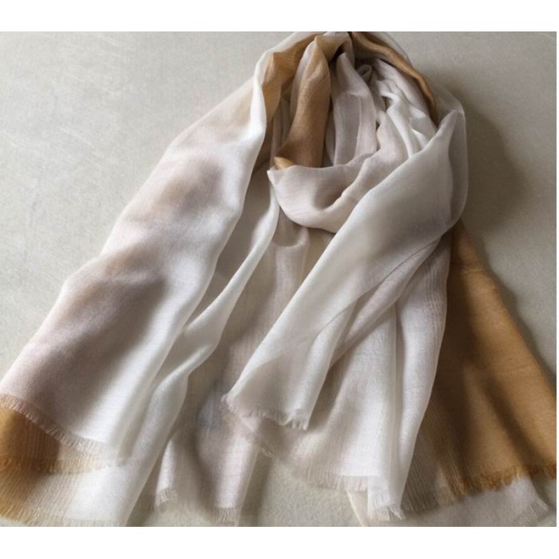 Pure Cashmere Scarves White Gradient Fashional Winter Scarf