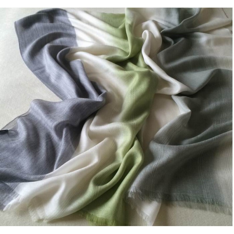 Pure Cashmere Scarves White Gradient Fashional Winter Scarf