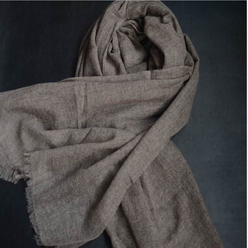 Pure Cashmere Scarves Gray Brown Women Winter Scarf