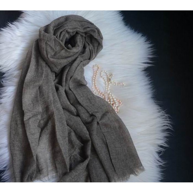 Pure Cashmere Scarves Gray Brown Women Winter Scarf