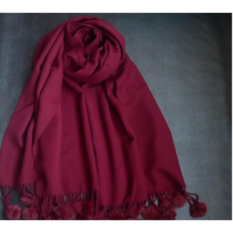 Pure Cashmere Scarves Red Women Fashional Winter Scarf