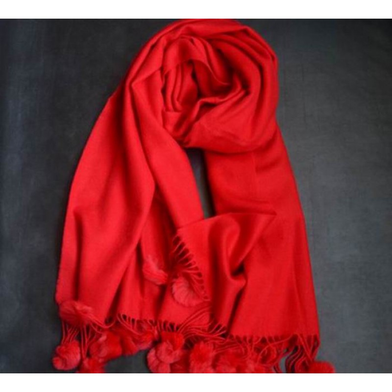 Pure Cashmere Scarves Red Women Fashional Winter Scarf