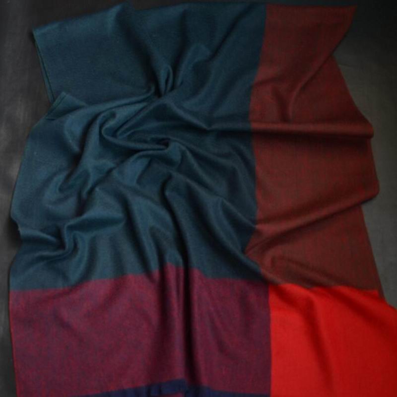 Pure Cashmere Scarves Camel Red Blue Plaid Fashional Winter Scarf