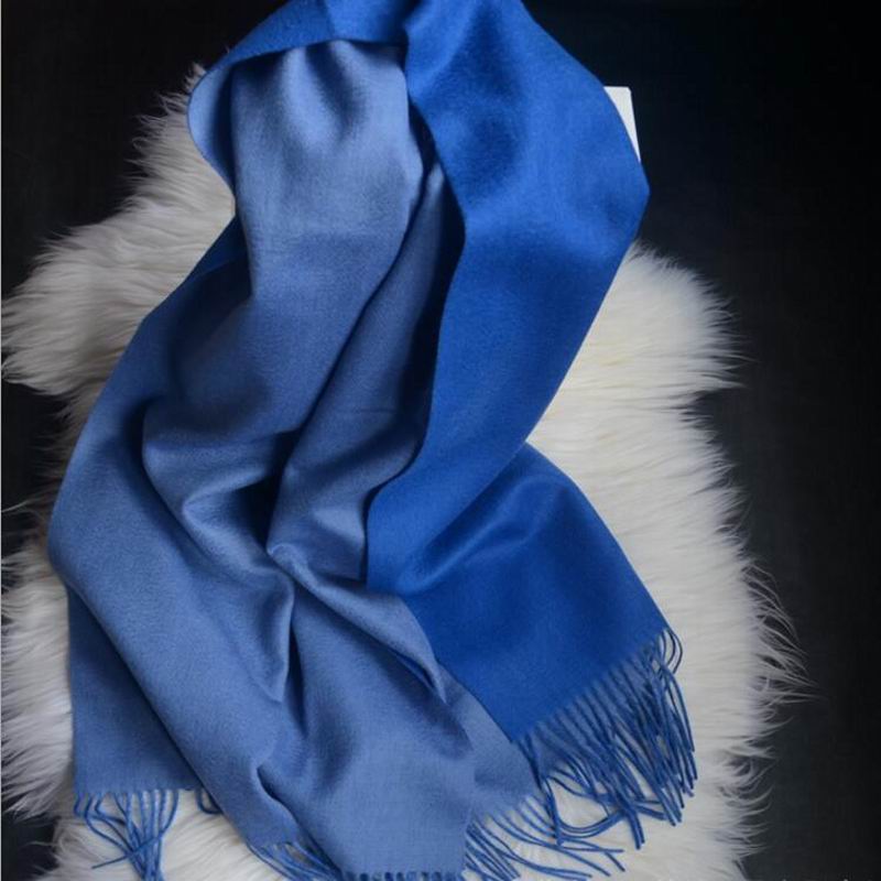 Pure Cashmere Scarves Blue Women Winter Scarf