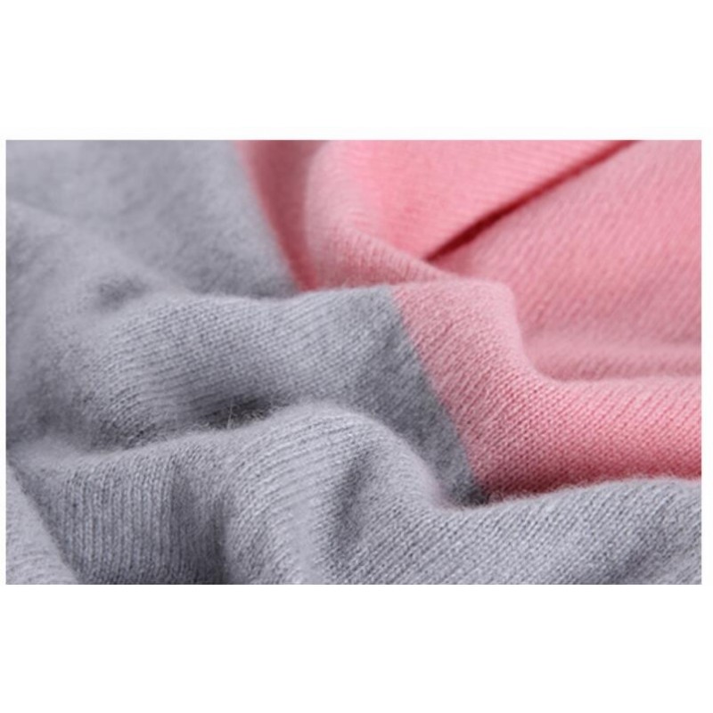 Pure Cashmere Sweater Pullover O-neck Women Winter Sweater Pink Gray 100%cashmere