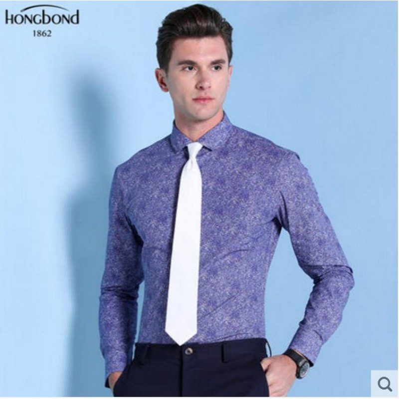 Pure Cotton Shirt Purple Print Men Customize Shirt 
