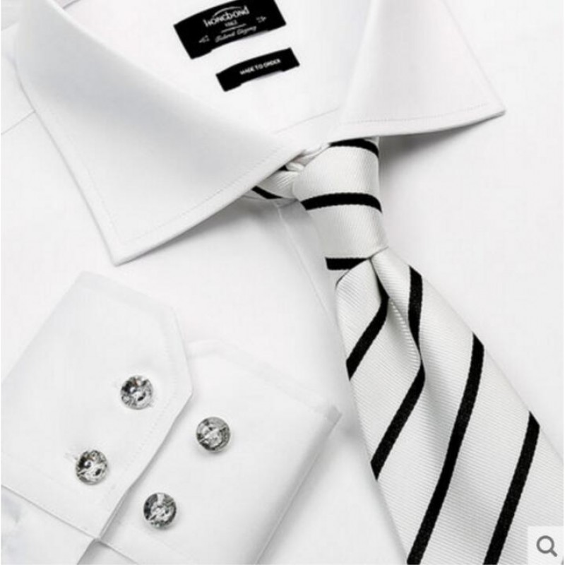 Mercerized Cotton Shirt Black White Men Customize Shirt 