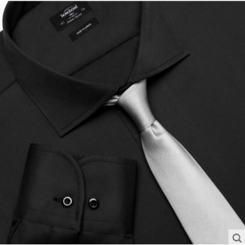 Pure Cotton Shirt Black Formal Men Customize Shirt 