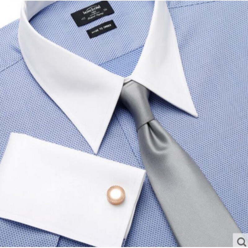 Pure Cotton Shirt Blue White Men Customize Shirt 