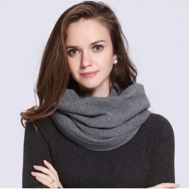 100%Cashmere Scarf Women Men Solid Color Warm Winter Scarfs Gray