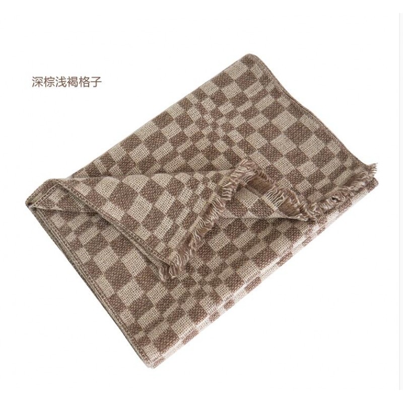 Pure Cashmere Scarves Red Plaid Women Fashional Winter Scarf