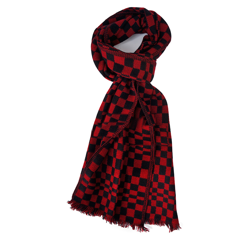 Pure Cashmere Scarves Red Plaid Women Fashional Winter Scarf