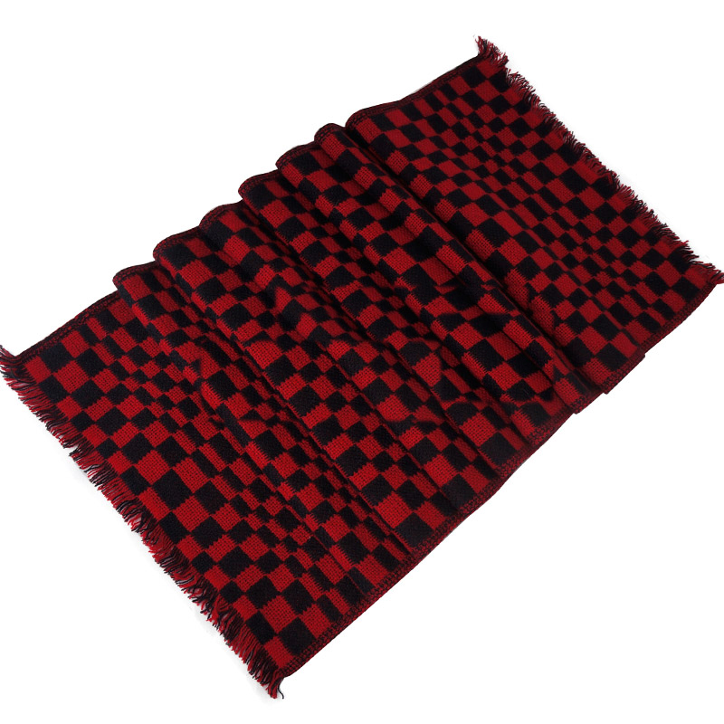Pure Cashmere Scarves Red Plaid Women Fashional Winter Scarf