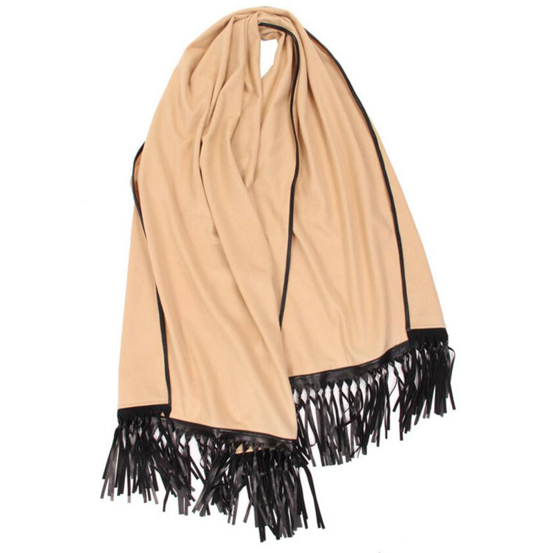 Pure Cashmere Scarves Gray Women Winter Scarf