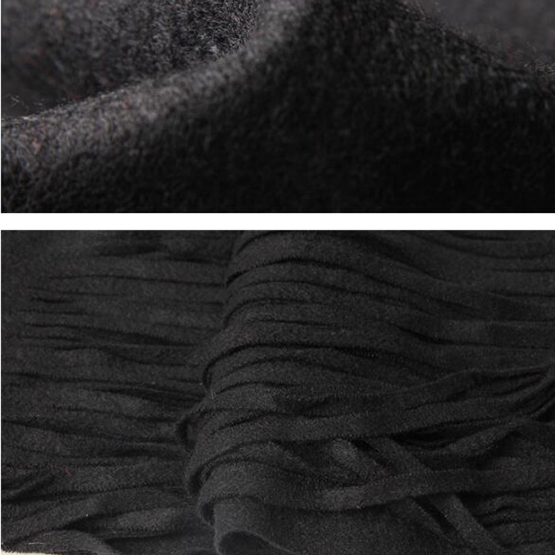 Pure Cashmere Scarves Black Women Winter Scarf