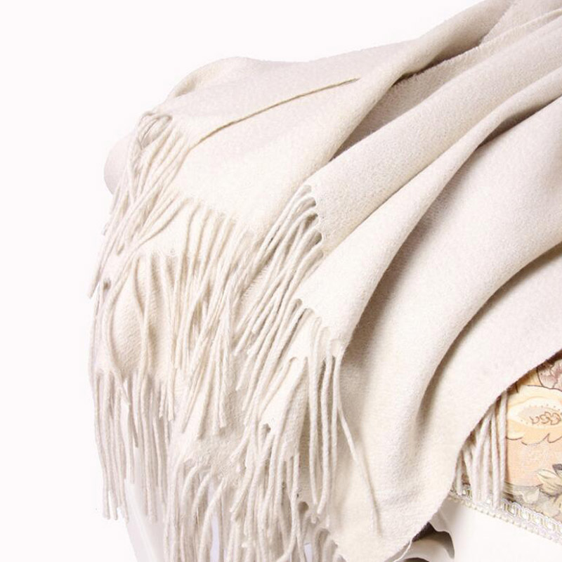 Pure Cashmere Scarves White Women Winter Scarf