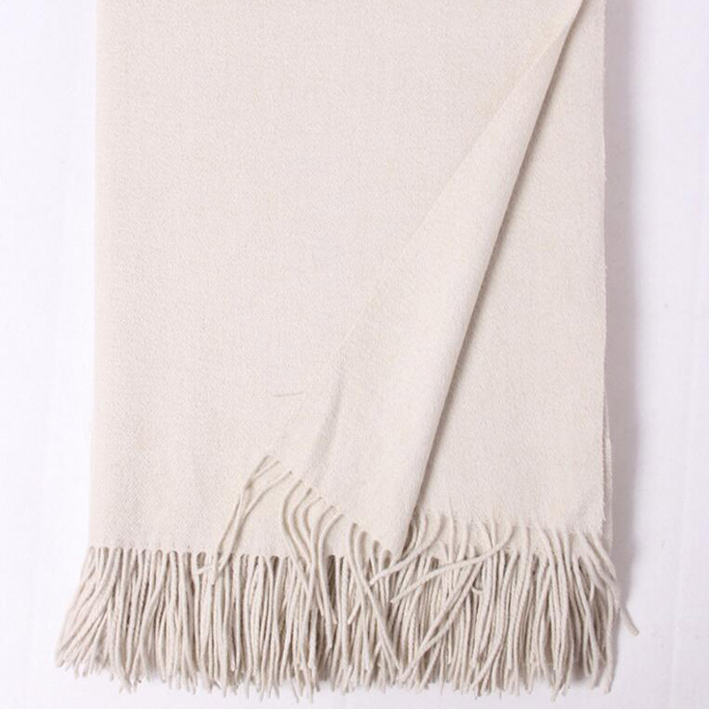 Pure Cashmere Scarves White Women Winter Scarf