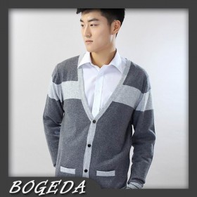 100%Cashmere Sweater Men Gray Cardigan Winter Man Sweaters