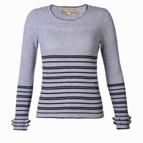 100%Cashmere Sweater Pullover O-neck Lady Winter Sweater Gray Red