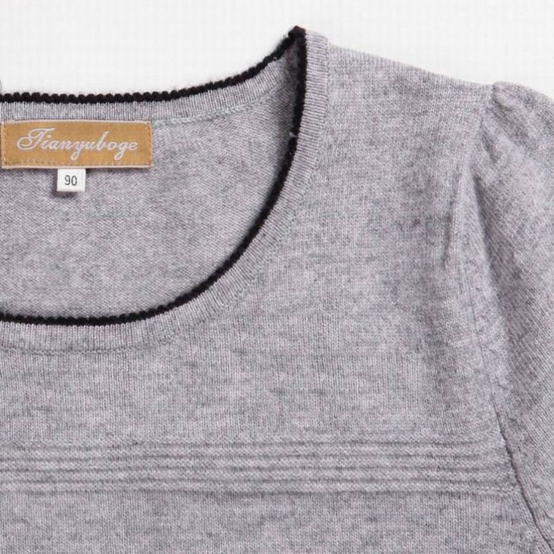 100%Cashmere Sweater Pullover O-neck Lady Winter Sweater Gray Red